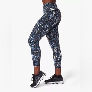 Sweaty Betty Power 7/8 Gym Leggings in Blue Snake Small
